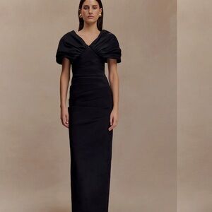 Meshki Black Off-Shoulder Thelma Maxi Dress